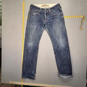 Levis 504 Jeans Mens Selvedge Medium Wash Blue Straight Honeycomb Fits 30x31